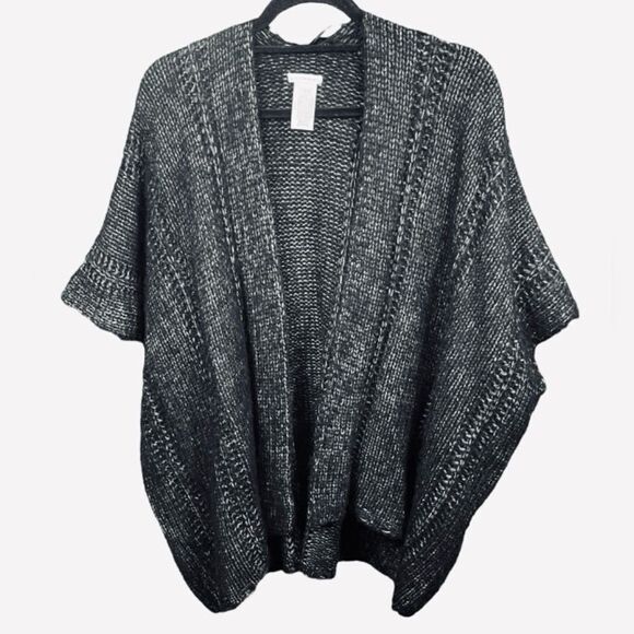 Lucky Brand Women’s Charcoal Soft Knit Wool Blend Open Kimono Sweater - Picture 1 of 5